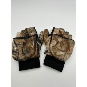 HotShot Camo Pop Top Mittens Gloves Mossy Oak Fleece Thinsulate Mens Large Hunt
